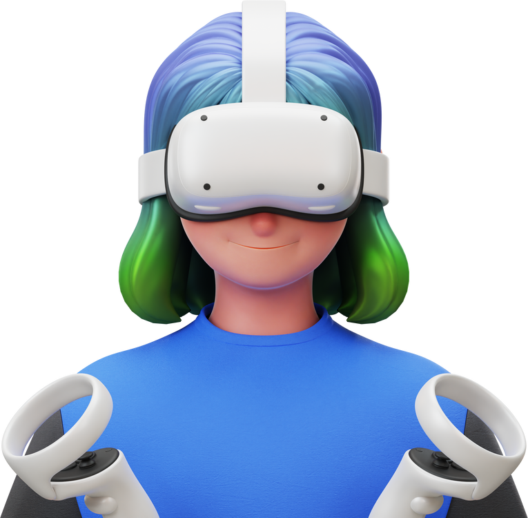 3D Character Avatar Female Gamer Virtual Reality Metaverse